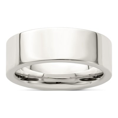 Sterling Silver 7mm Flat Comfort-Fit Wedding Band
