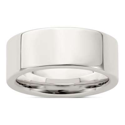 Sterling Silver 8mm Flat Comfort-Fit Wedding Band