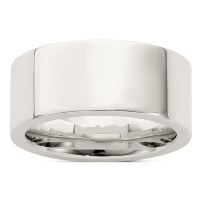Sterling Silver 9mm Flat Comfort-Fit Wedding Band