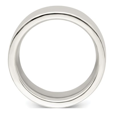 Sterling Silver 10mm Flat Comfort-Fit Wedding Band – view 3