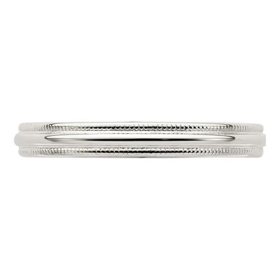 Sterling Silver 3mm Milgrain Comfort-Fit Wedding Band – view 5