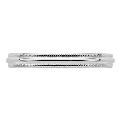 Sterling Silver 3mm Milgrain Comfort-Fit Wedding Band – view 3