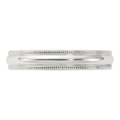Sterling Silver 4mm Milgrain Comfort-Fit Wedding Band – view 4
