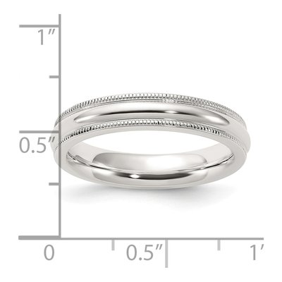 Sterling Silver 4mm Milgrain Comfort-Fit Wedding Band – view 5