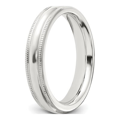 Sterling Silver 4mm Milgrain Comfort-Fit Wedding Band – view 7