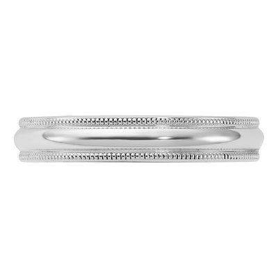 Sterling Silver 4mm Milgrain Comfort-Fit Wedding Band – view 3