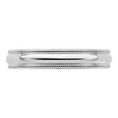 Sterling Silver 4mm Milgrain Comfort-Fit Wedding Band – view 4
