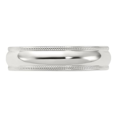 Sterling Silver 5mm Milgrain Comfort-Fit Wedding Band – view 4