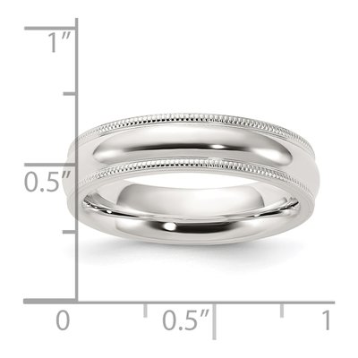 Sterling Silver 5mm Milgrain Comfort-Fit Wedding Band – view 5