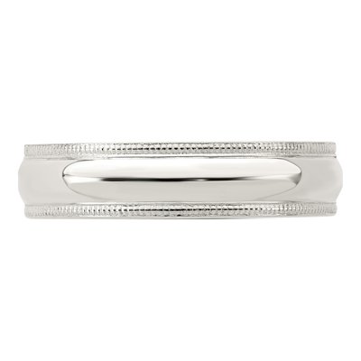 Sterling Silver 5mm Milgrain Comfort-Fit Wedding Band – view 6