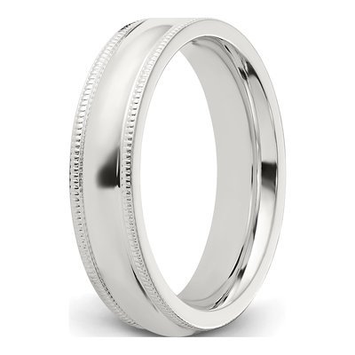 Sterling Silver 5mm Milgrain Comfort-Fit Wedding Band – view 7