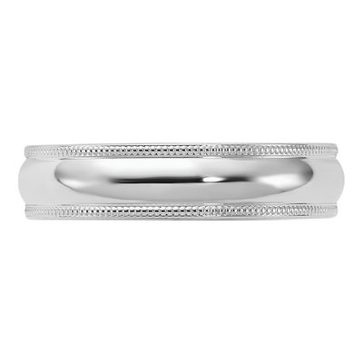 Sterling Silver 5mm Milgrain Comfort-Fit Wedding Band – view 3