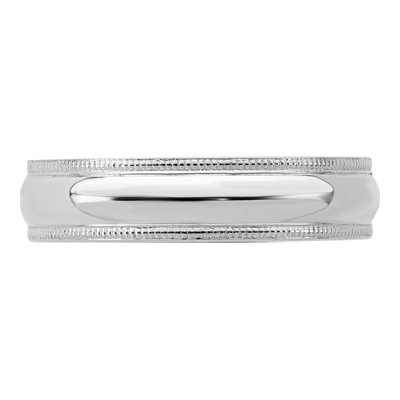 Sterling Silver 5mm Milgrain Comfort-Fit Wedding Band – view 4