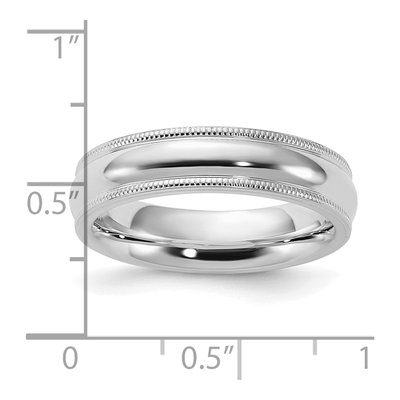 Sterling Silver 5mm Milgrain Comfort-Fit Wedding Band – view 5