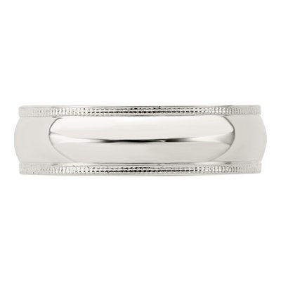 Sterling Silver 6mm Milgrain Comfort-Fit Wedding Band – view 6