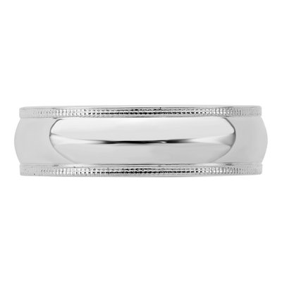 Sterling Silver 6mm Milgrain Comfort-Fit Wedding Band – view 7