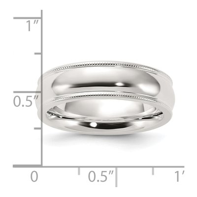 Sterling Silver 6mm Milgrain Comfort-Fit Wedding Band – view 8