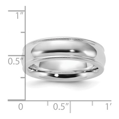 Sterling Silver 6mm Milgrain Comfort-Fit Wedding Band – view 4