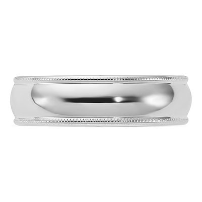 Sterling Silver 6mm Milgrain Comfort-Fit Wedding Band – view 3