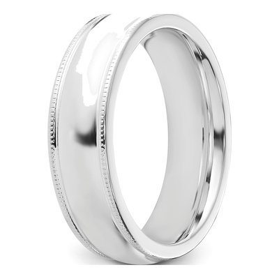 Sterling Silver 6mm Milgrain Comfort-Fit Wedding Band – view 8