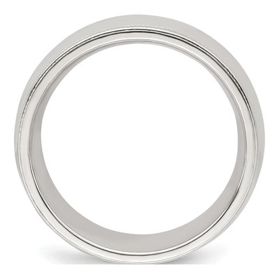 Sterling Silver 7mm Milgrain Comfort-Fit Wedding Band – view 3