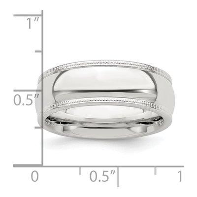 Sterling Silver 7mm Milgrain Comfort-Fit Wedding Band – view 4