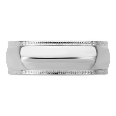 Sterling Silver 7mm Milgrain Comfort-Fit Wedding Band – view 3