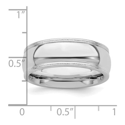 Sterling Silver 7mm Milgrain Comfort-Fit Wedding Band – view 4