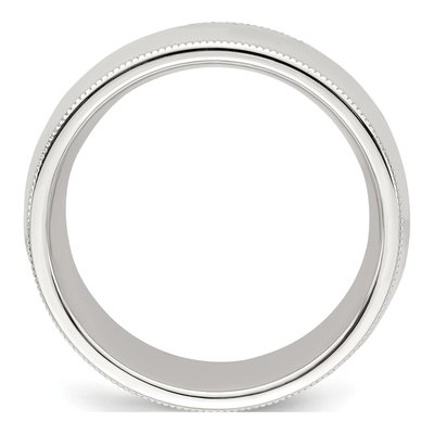 Sterling Silver 8mm Milgrain Comfort-Fit Wedding Band – view 3