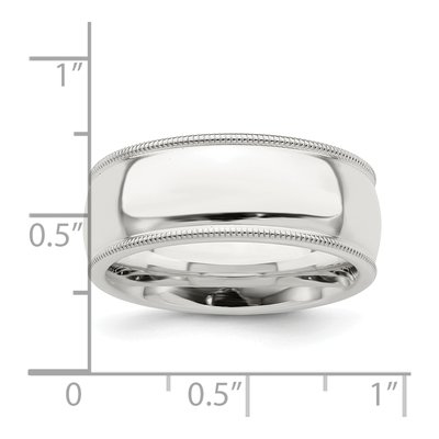 Sterling Silver 8mm Milgrain Comfort-Fit Wedding Band – view 4