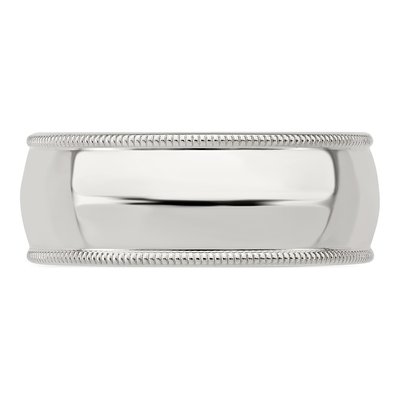 Sterling Silver 8mm Milgrain Comfort-Fit Wedding Band – view 5