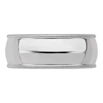 Sterling Silver 8mm Milgrain Comfort-Fit Wedding Band – view 3