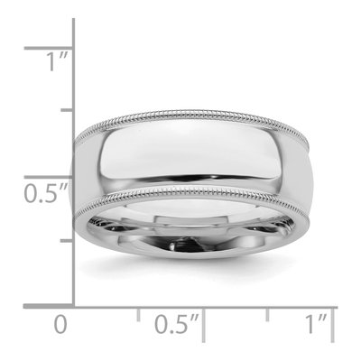 Sterling Silver 8mm Milgrain Comfort-Fit Wedding Band – view 4