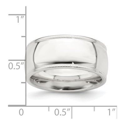 Sterling Silver 9mm Milgrain Comfort-Fit Wedding Band – view 4