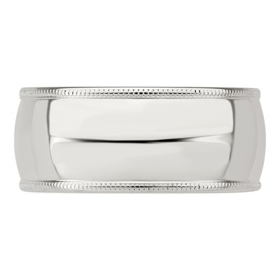 Sterling Silver 9mm Milgrain Comfort-Fit Wedding Band – view 5