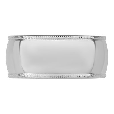 Sterling Silver 9mm Milgrain Comfort-Fit Wedding Band – view 3