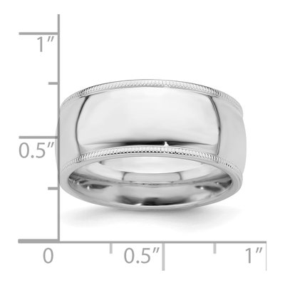 Sterling Silver 9mm Milgrain Comfort-Fit Wedding Band – view 4