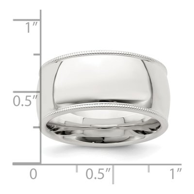 Sterling Silver 10mm Milgrain Comfort-Fit Wedding Band – view 4