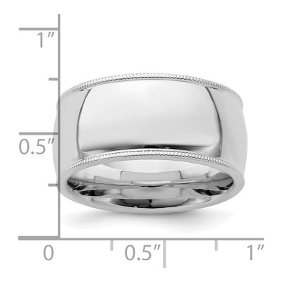 Sterling Silver 10mm Milgrain Comfort-Fit Wedding Band – view 4