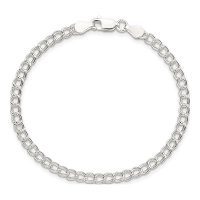Sterling Silver Double Link Charm Bracelet – view 4