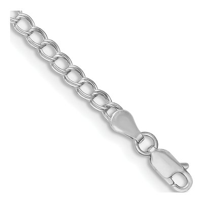 Sterling Silver Double Link Charm Bracelet
