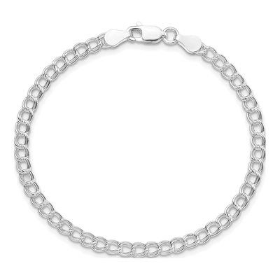 Sterling Silver Double Link Charm Bracelet – view 4