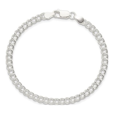 Sterling Silver Double Link Charm Bracelet – view 3