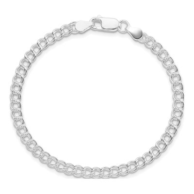 Sterling Silver Double Link Charm Bracelet – view 3