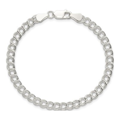 Sterling Silver Double Link Charm Bracelet – view 4