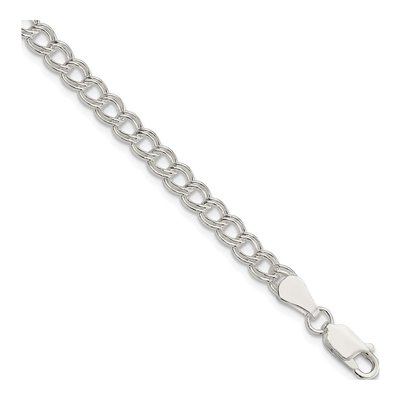 Sterling Silver Double Link Charm Bracelet