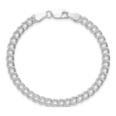 Sterling Silver Double Link Charm Bracelet – view 4