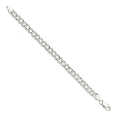 Sterling Silver Double Link Charm Bracelet – view 3