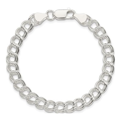 Sterling Silver Double Link Charm Bracelet – view 4