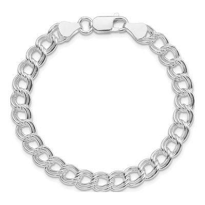 Sterling Silver Double Link Charm Bracelet – view 4